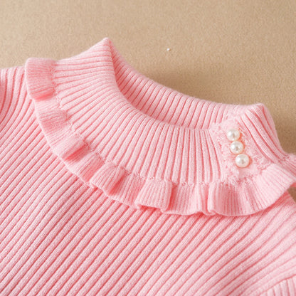 Mädchen Pullover 2024 Neue Winter Kinder Kleidung Kinder Tops Warme Strickwaren Kinder Pullover Baby Mädchen Rollkragen Pullover