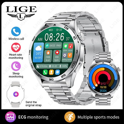 LIGE EKG AI Gesunde Diagnose Smart Uhr Männer Blut Sauerstoff Blutdruck Schlaf Überwachung Bluetooth Anruf Gesundheit Smartwatch Frauen