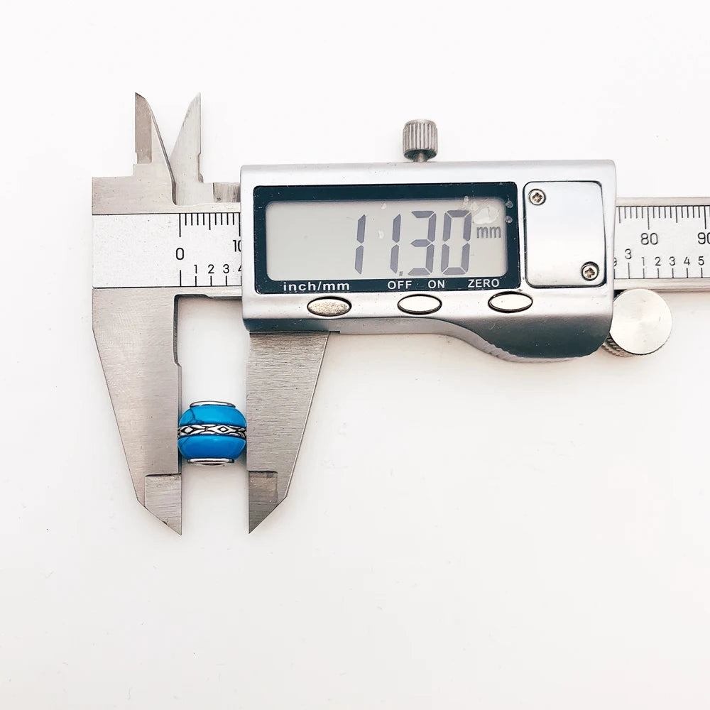 Damen-Charm-Anhänger Perlen Türkis Luxus DIY aus Sterlingsilber