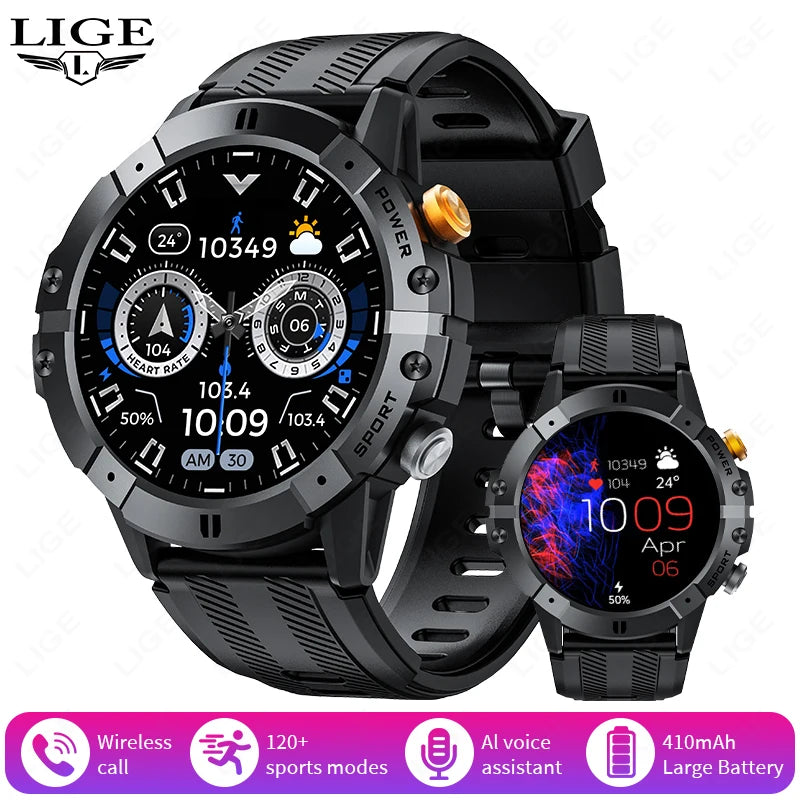 Herren Smartwatch mit 1,52 Zoll Display und wasserdichter Sportuhr-Funktion