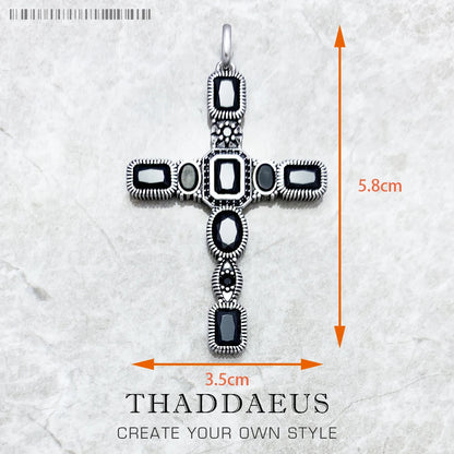 Damen-Charm-Anhänger Kreuz und Krone majestätisch II aus Sterlingsilber