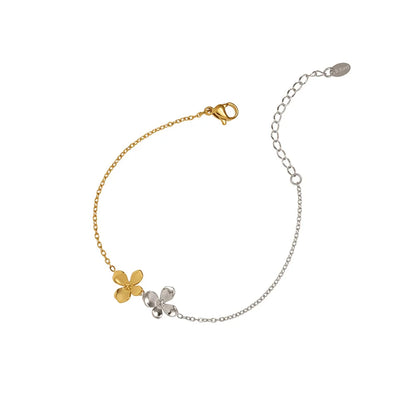 Damen-Kettenarmband mit Blumenanhänger aus Titanstahl