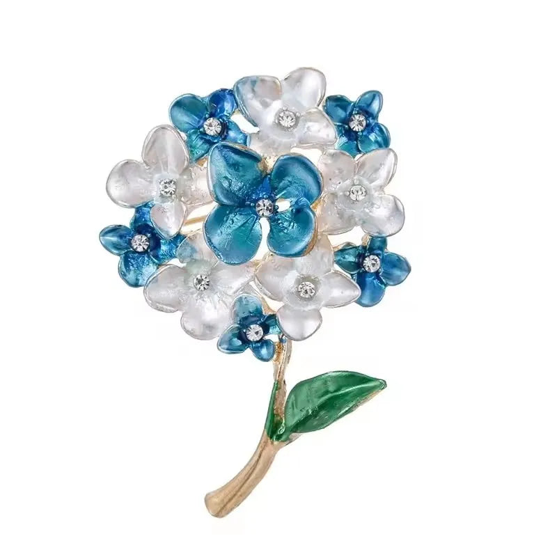 Brosche Blume Emaille Strass Anstecknadel vielseitig Damen