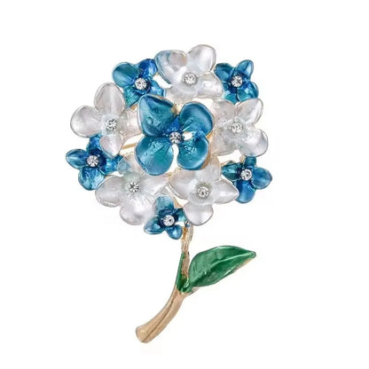 Brosche Blume Emaille Strass Anstecknadel vielseitig Damen