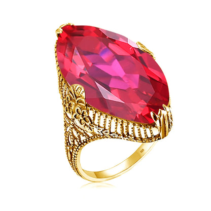 Damen-Ring aus Silber 925 mit Olivgrünem Peridotstein in Filigraner Silberfassung Luxus Schmuckstück
