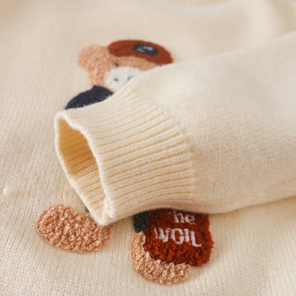 Mädchen Pullover Herbst Winter Stricken Kleidung Baby Pullover Kinder Cartoon Nette Warme Pullover Kleidung