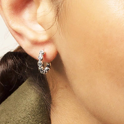 Damen-Creolen Schädel Scharnier Punk massiv aus Sterlingsilber