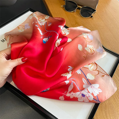 Damen Seidenschal klein Krawatte Haarband Bandana Foulard Kopftuch bedruckt D