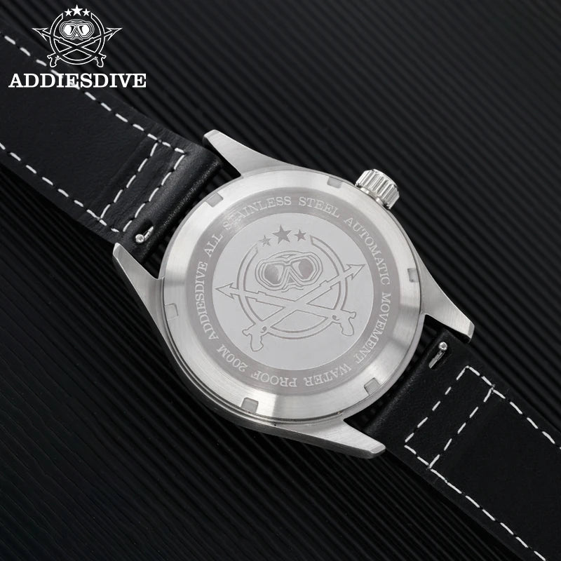 Herren-Vintage-Automatikuhr mit Lederarmband und C3-Leuchtmasse