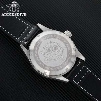 Herren-Vintage-Automatikuhr mit Lederarmband und C3-Leuchtmasse