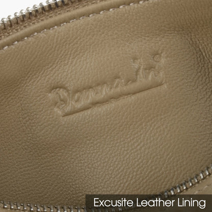 Veloursleder Henkeltasche Mit Top-Handle Und Abnehmbarer Schultergurt