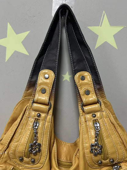 Damen-Schultertasche Mit Tie-Dye Muster Und Top-Handle Tragegriff Für Uni Und Alltag