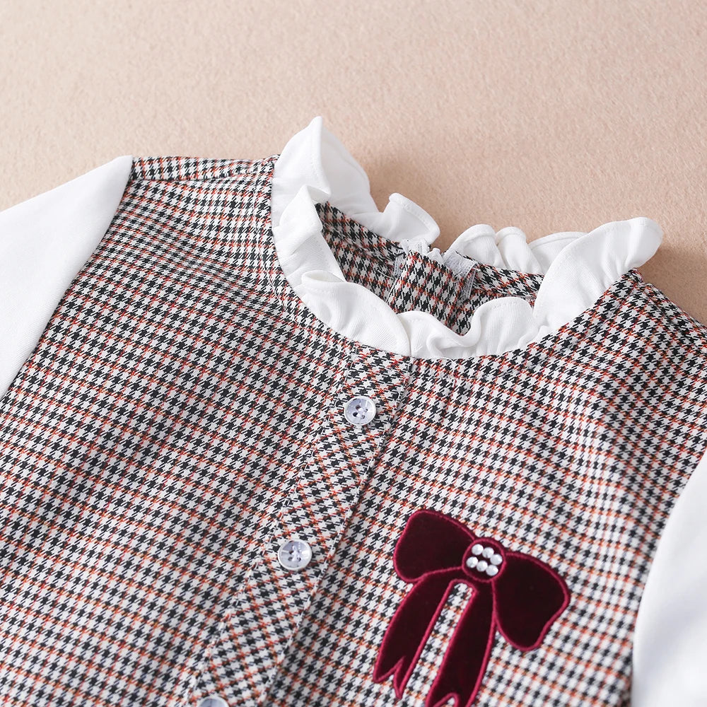 Mädchen Prinzessin Kleider Frühling Herbst lässig Kinder Langarm Plaid Kleidung 4-12 Jahre täglich Kinder Kleider