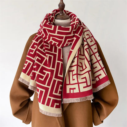 Damen Winterschal Kaschmir Pashmina Design warm Wickelschal Halstuch Echarpe Bandana
