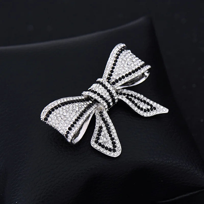 Brosche Schleife Kristall Perle Glänzend Boutique Geschenk Damen