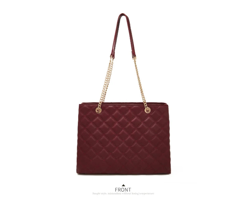 Damen Schultertasche mit gestepptem Design