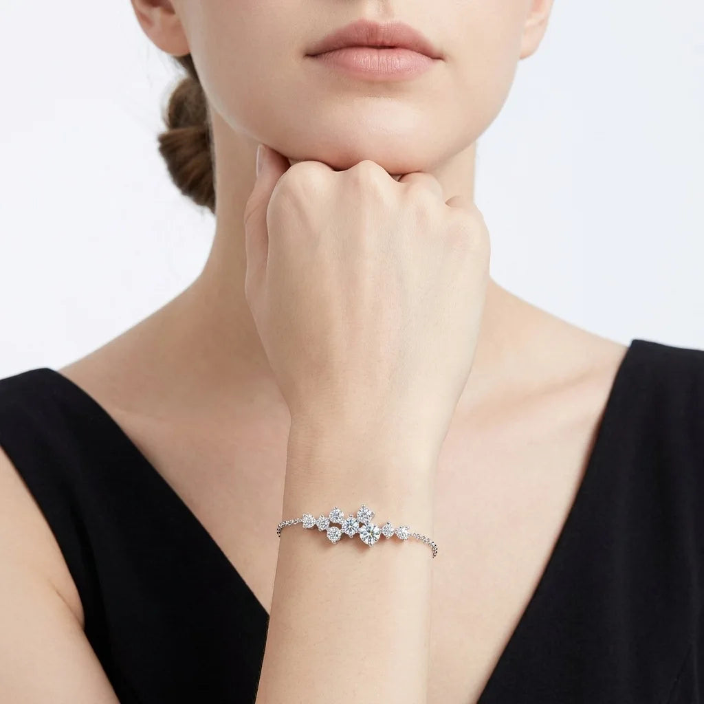 Damen-Armband Cluster mit Moissanit