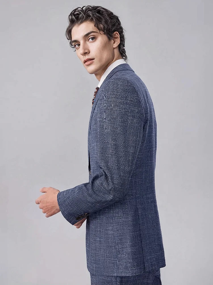 Lange Herren-Anzughose in Blau – Elegante Business- und Hochzeitsmode für Herbst und Winter