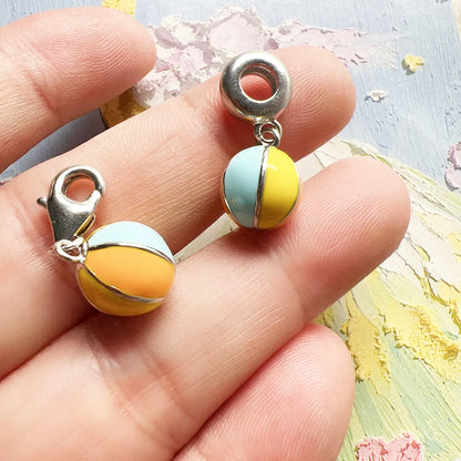 Damen-Charm-Anhänger Wasserball bunt sportlich aus Sterlingsilber