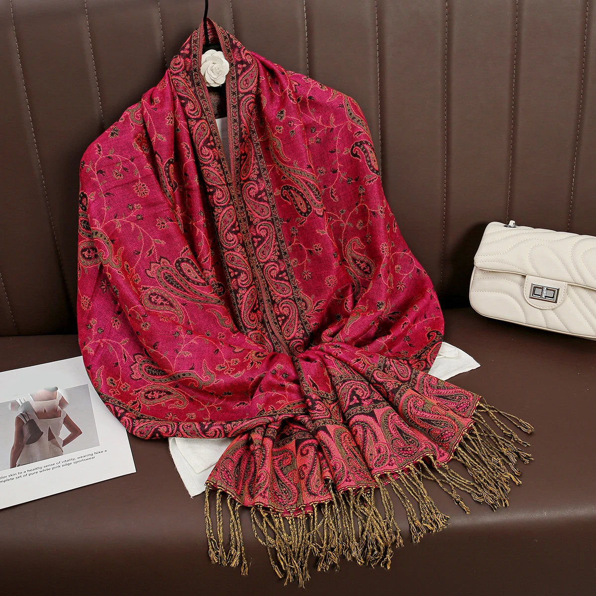 Damen Winterschal Kaschmir Pashmina Luxus Druck warm Stolen Foulard Baumwolle
