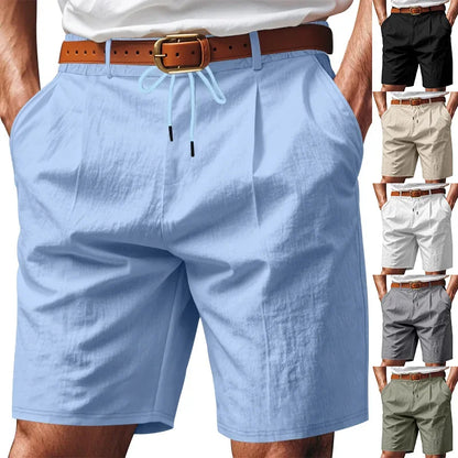 Graue Herren-Fitness-Shorts für Sommer und Training – Bequeme, elastische Dreipunkt-Hose für Laufen und Freizeit