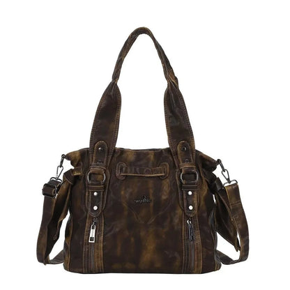 Damen-Handtasche Top-Handle Schultertasche Vintage Stil Aus Weichem PU-Leder Ideal Für Alltag