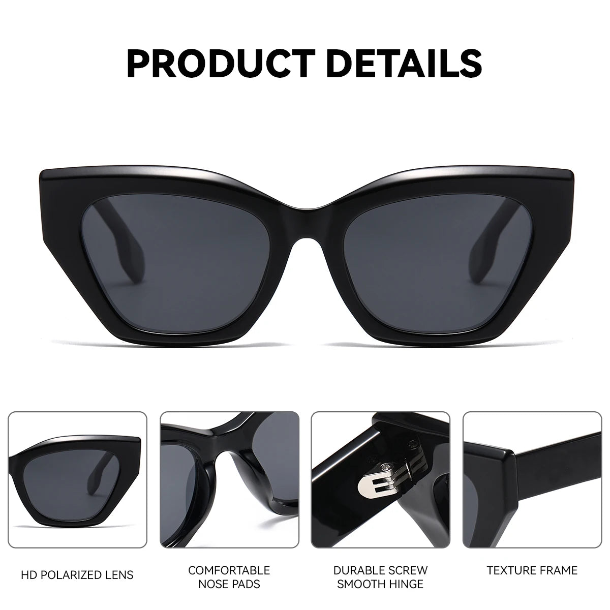 Damen-Sonnenbrille PC unregelmäßig kreativ Farbe Shopping polarisiert