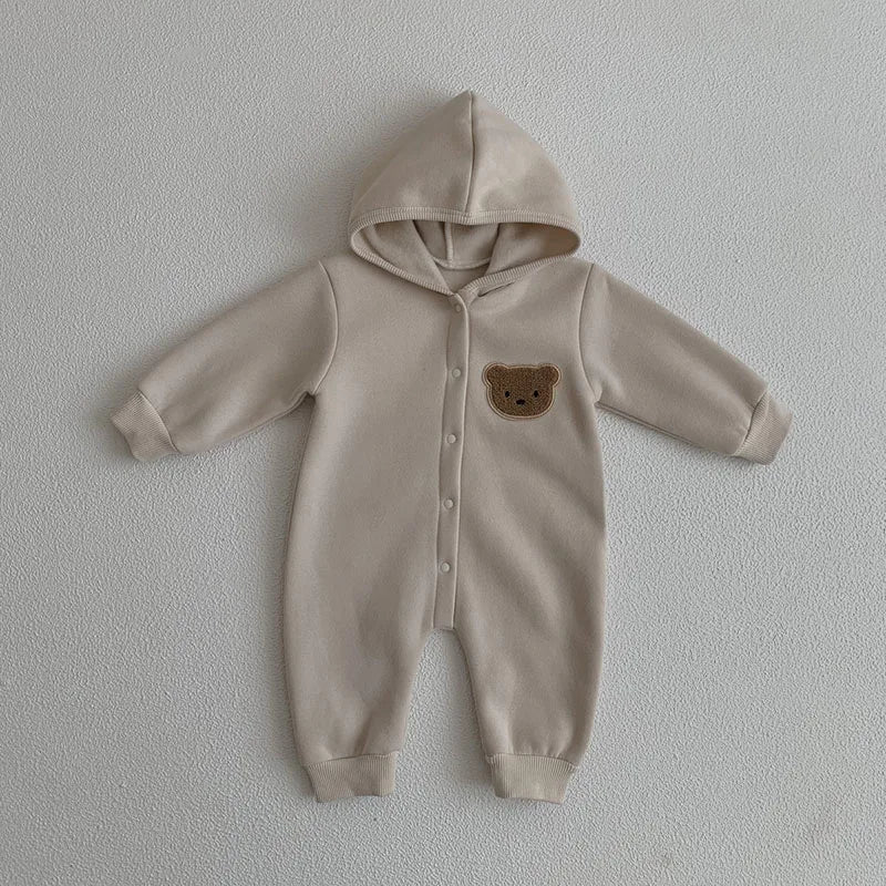 Kleinkind Overall mit Kapuze im Bären-Design für Neugeborene und Babys