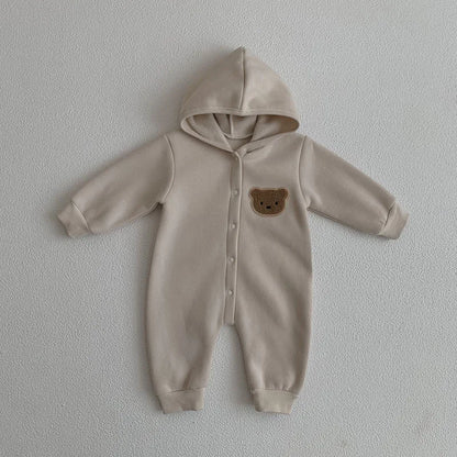 Kleinkind Overall mit Kapuze im Bären-Design für Neugeborene und Babys