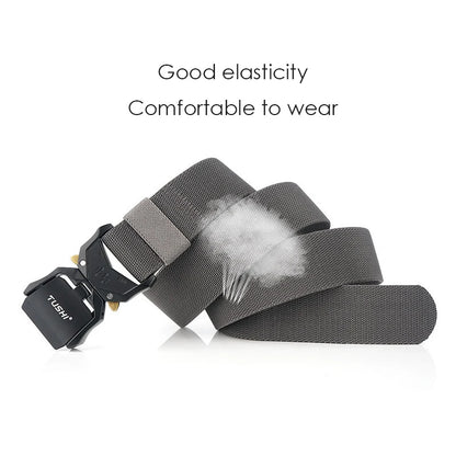 Herren-Gürtel Elastischer Outdoor-Taktikgürtel mit Schnellverschluss und Metall-Schnalle