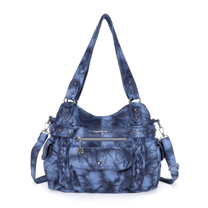 Damen-Handtasche aus PU mit Reißverschluss und Mehrfachfächern, ideal für Alltag und Freizeit, Innenfutter aus Polyester