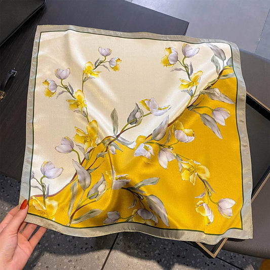 Damen Seidenschal Wickeltuch quadratisch Hijab Kopftuch Foulard Pashmina Bandana