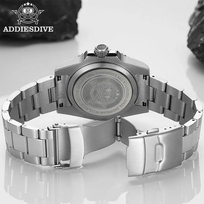 Herren Automatik-Taucheruhr 200m Leuchtzeiger Keramiklünette mechanisch Edelstahl