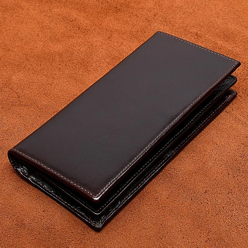 Unisex Geldbörse Clutch Mit RFID-Schutz Und Mehrfachen Kartenfächern Aus Echtem Leder Mit Telefonfach
