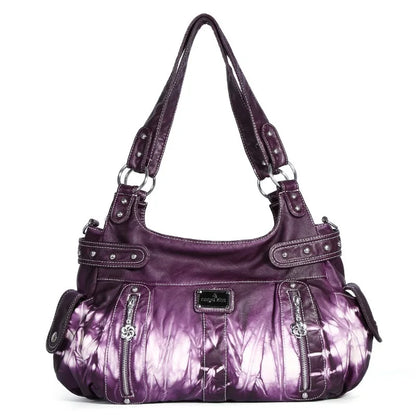 Damen-Schultertasche aus PU-Material Mit Großem Fassungsvermögen und Reißverschluss für Alltag und Freizeit