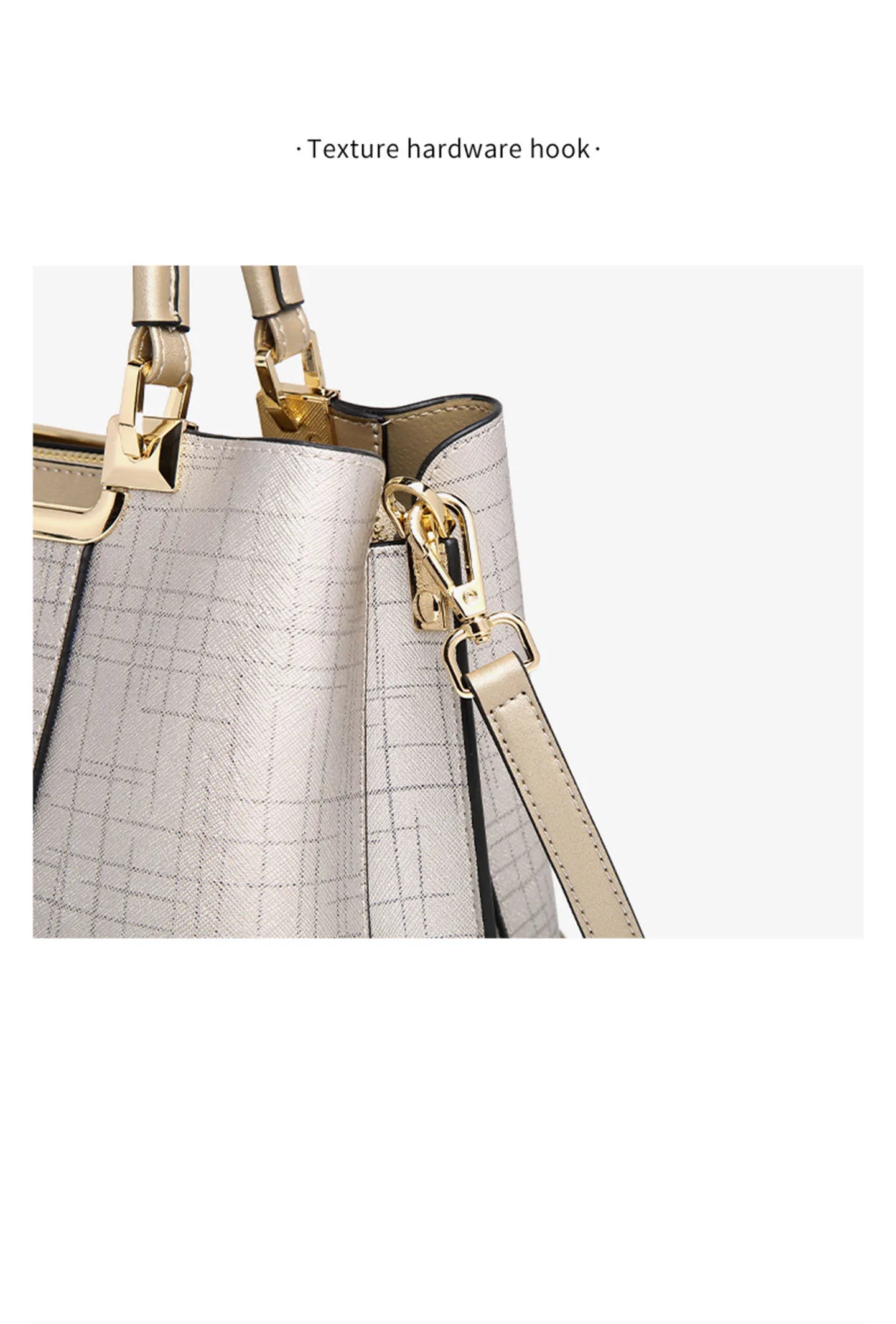 Damen Handtasche aus Split-Leder mit Saffiano-Design und Große Kapazität