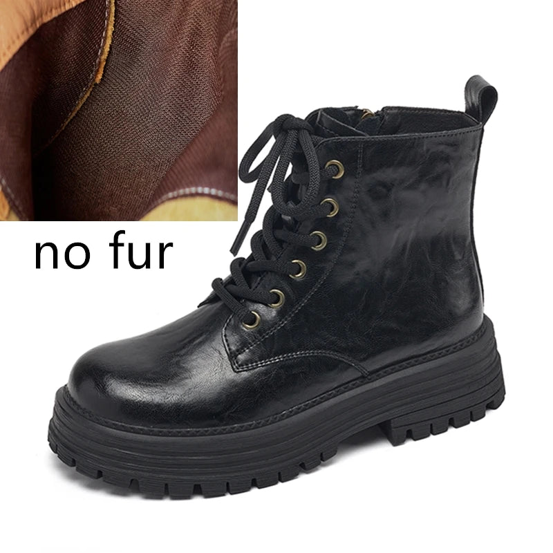 AIYUQI Women's Ankle Boots 2025 New Anti-slip Desert Short Boots Women Winter Platform British Style Women's Booties