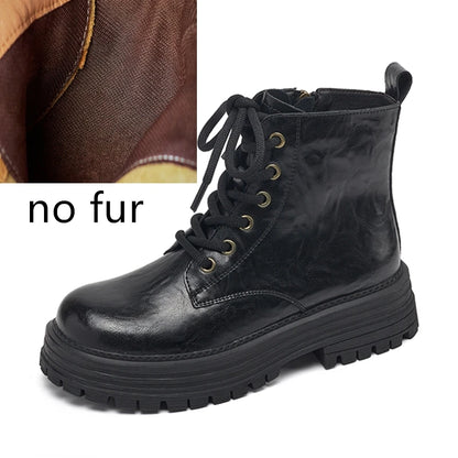 AIYUQI Women's Ankle Boots 2025 New Anti-slip Desert Short Boots Women Winter Platform British Style Women's Booties