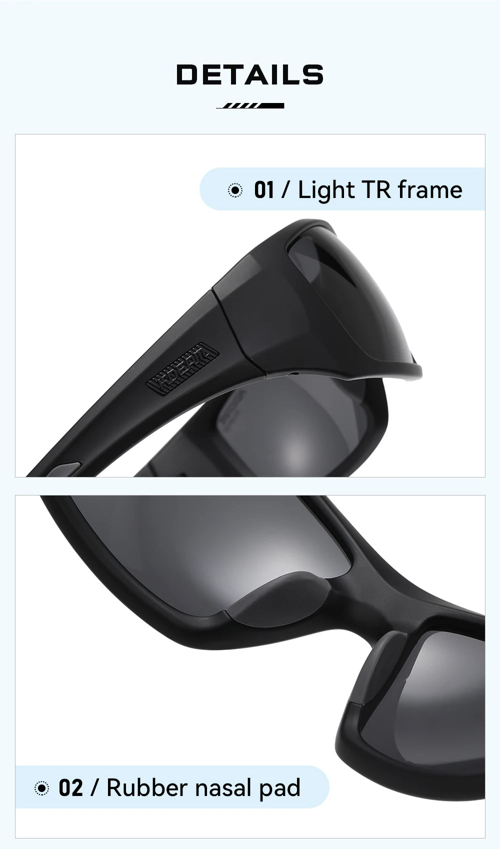 Sonnenbrille Radfahren TR90 polarisiert 1,2mm Glas Gummisteg Herren