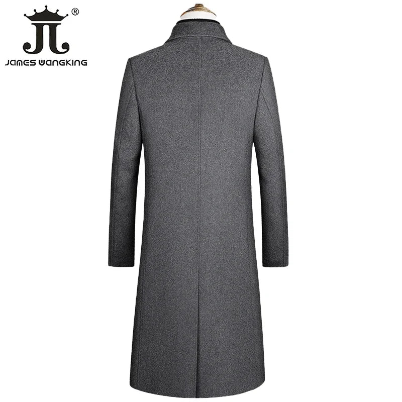 Wollmantel für Herren in Schwarz-Grau – Modern & elegant