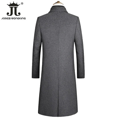 Wollmantel für Herren in Schwarz-Grau – Modern & elegant