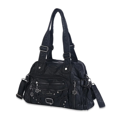 Damen-Handtasche Vintage Großes Fassungsvermögen Mit Schultergurt Und Top-Griff Alltagstauglich