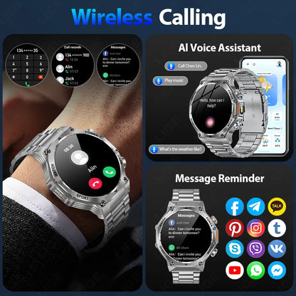 Herren Smartwatch mit 1,8 Zoll HD Display und 100 Sportmodi