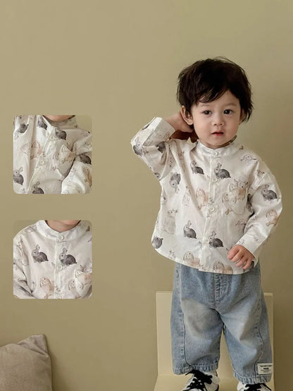Mädchen Bluse mit süßem Cartoon Druck von 9M bis 5T