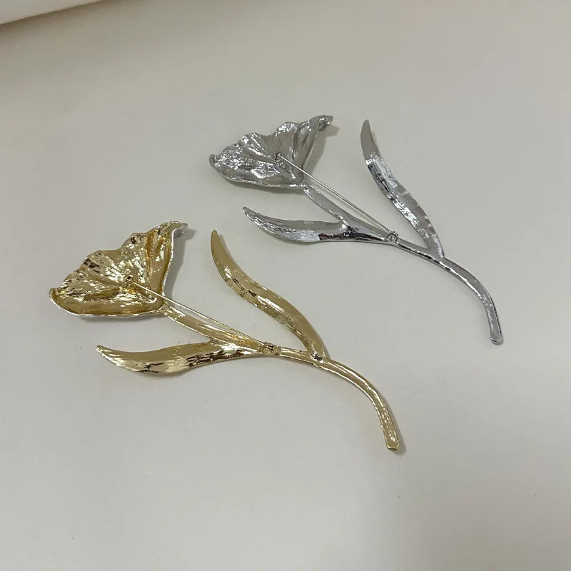 Brosche Blatt Blume Metall Groß Übertrieben Mode Party Damen