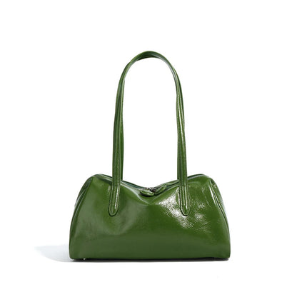 Ledertote Rindsleder Mit Crackel-Lack | Schultertasche