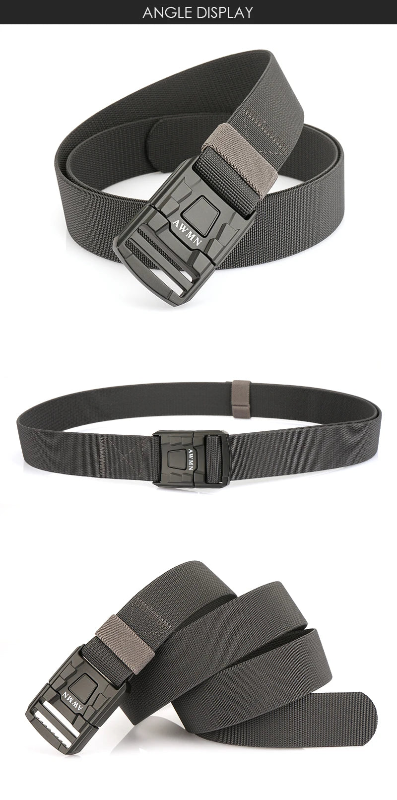 Herren-Gürtel Elastisch Mit Metall-Schnalle Und Schnellverschluss Aus Premium-Canvas-Stretch Für Outdoor Einsatz