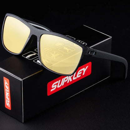 Sonnenbrille Sport Rechteck TR90 polarisiert UV400 Spiegel Herren