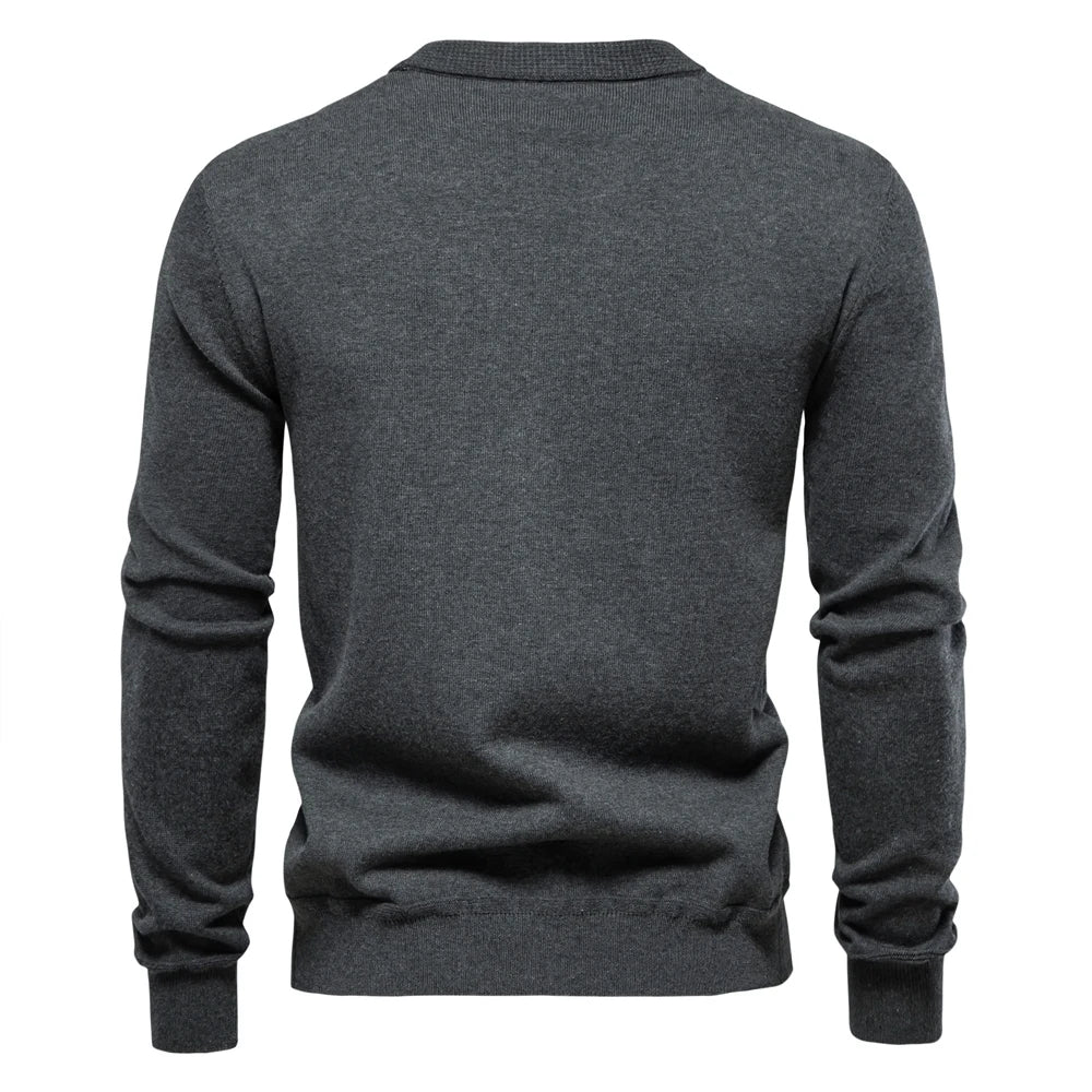 Herren Cardigan Sweater aus hochwertiger Baumwolle im lässigen einfarbigen Design
