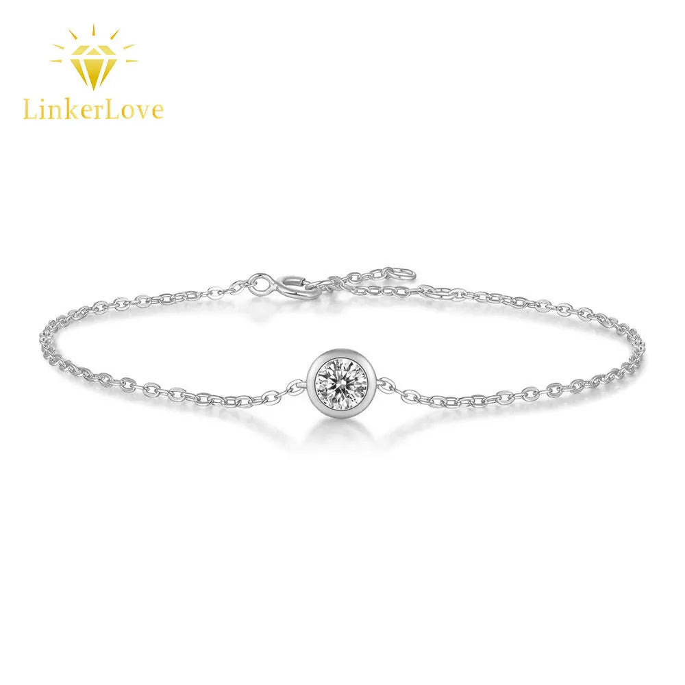 Damen-Armband mit Moissanit in Lünettenfassung